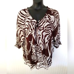 Jones New York Signature Sheer Blouse/Tunic. Size XL. NWOT